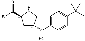 反-4-(4-叔丁基苄基)-L-脯氨酸盐酸盐 结构式