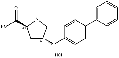 反-4-(联苯-4-基甲基)-L-脯氨酸盐酸盐 结构式