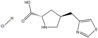 反-4-(噻唑-4-基甲基)-L-脯氨酸盐酸盐 结构式