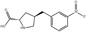 反-4-(3-硝基苄基)-L-脯氨酸 结构式