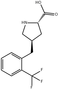 反-4-(2-三氟甲基苄基)-L-脯氨酸 结构式