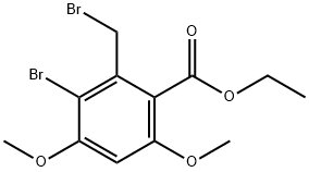 3-溴-2-(溴甲基)-4,6-二甲氧基苯甲酸乙酯 结构式