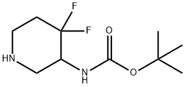 N-(4,4-二氟哌啶-3-基)氨基甲酸叔丁酯 结构式