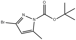 3-溴-5-甲基-1H-吡唑-1-羧酸叔丁酯 结构式