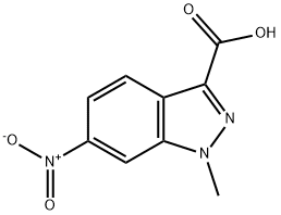 1-甲基-6-硝基-1H-吲唑-3-羧酸 结构式
