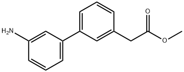 2-(3'-氨基-[1,1'-联苯]-3-基)乙酸甲酯 结构式