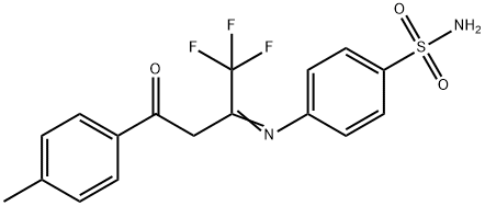 4-[[3-(4-甲基苯基)-3-氧代-1-(三氟甲基)亚丙基]氨基]苯磺酰胺 结构式