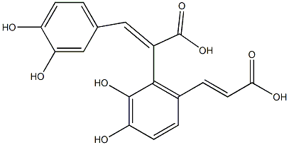 (2E)-2-[6-[(E)-2-羧基乙烯基]-2,3-二羟基苯基]-3-(3,4-二羟基苯基)丙烯酸 结构式