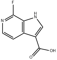 7-氟-1H-吡咯并[2,3-C]吡啶-3-羧酸 结构式