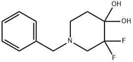 1-苄基-3,3-二氟哌啶-4,4-二醇 结构式