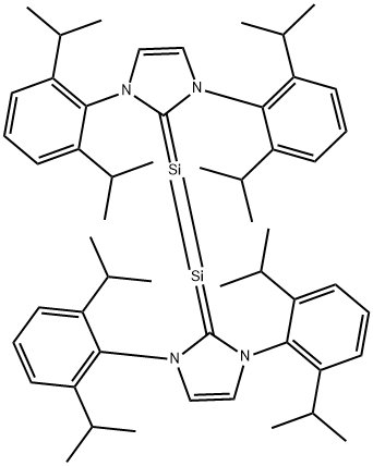 1,2-BIS[1,3-BIS(2,6-DI-I-PROPYLPHENYL)IMIDAZOL-2-YLIDENE]DISILENE 结构式