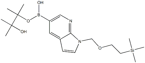 1-[[2-(三甲基甲硅烷基)乙氧基]甲基]-1H-吡咯并[2,3-B]吡啶-5-硼酸,频哪酯 结构式