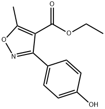 3-(4-羟基苯基)-5-甲基异噁唑-4-甲酸乙酯 结构式