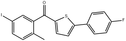 (5-(4-氟苯基)-噻吩-2-基)(5-碘-2-甲基苯基)酮 结构式