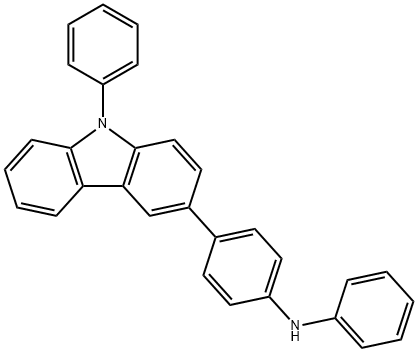 N-苯基-4-(9-苯基-9H-咔唑-3-基)苯胺 结构式