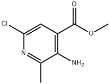 3-氨基-6-氯-2-甲基异烟酸甲酯 结构式