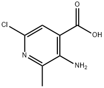 3-氨基-6-氯-2-甲基-4-羧基吡啶 结构式