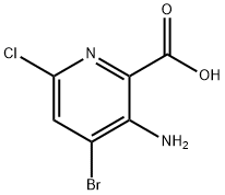 3-氨基-4-溴-6-4-氯-2-吡啶甲酸 结构式