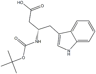 (R)-3-((叔丁氧基羰基)氨基)-4-(1H-吲哚-3-基)丁酸 结构式