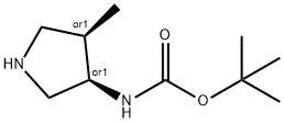 tert-Butyl ((3R,4R)-4-Methylpyrrolidin-3-yl)carbaMate 结构式