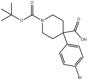 1-BOC-4-(4-溴苯基)-4-哌啶甲酸 结构式