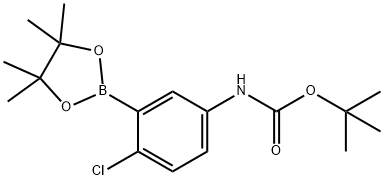 5-BOC-AMINO-2-CHLOROPHENYLBORONIC ACID PINACOL ESTER 结构式