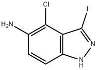 3-Iodo-4-chloro-5-aMino-(1H)indazole 结构式