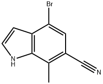 4-溴-7-甲基-1H-吲哚-6-甲腈 结构式