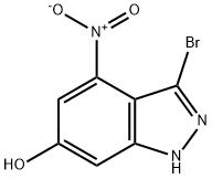 3-BROMO-6-HYDROXY-4-NITRO1H-INDAZOLE 结构式