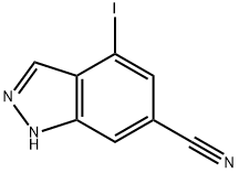 6-Cyano-4-iodo (1H)indazole 结构式