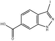 3-碘-1H-吲唑-6-羧酸 1G 结构式