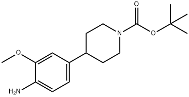 4-(4-氨基-3-甲氧基苯基)哌啶-1-羧酸叔丁酯 结构式