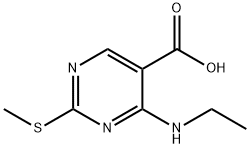 4-乙胺基-2-甲硫基-5-嘧啶甲酸 结构式