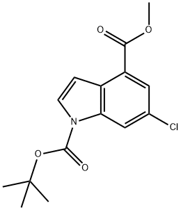 1-tert-Butyl 4-Methyl 6-chloro-1H-indole-1,4-dicarboxylate 结构式