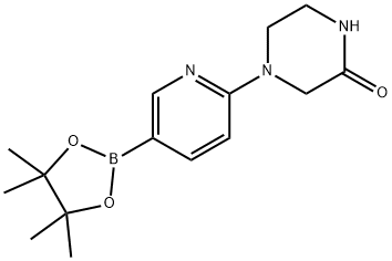 2-哌嗪酮,4-[5-(4,4,5,5-四甲基-1,3,2-二氧杂环戊硼烷-2-基)-2-吡啶基]- 结构式