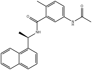 5-(乙酰氨基)-2-甲基-N-[(1R)-1-(1-萘基)乙基]苯甲酰胺 结构式