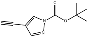 1-叔丁氧羰基-4-乙炔基-1H-吡唑 结构式