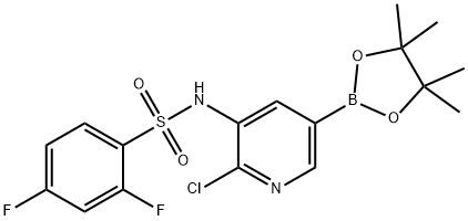 苯磺酰胺,N-[2-氯-5-(4,4,5,5-四甲基-1,3,2-二氧杂环戊硼烷-2-基)-3-吡啶基]-2,4-二氟- 结构式