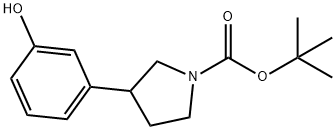 3-(3-hydroxyphenyl)-1-Pyrrolidinecarboxylic acid 1,1-diMethylethyl ester 结构式