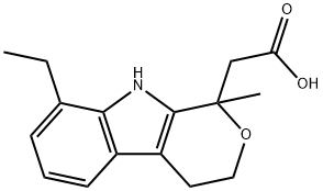 8-乙基-1,3,4,9-四氢-1-甲基吡喃并[3,4-B]吲哚-1-乙酸 结构式