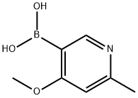 4-甲氧基-6-甲基吡啶-3-基硼酸 结构式