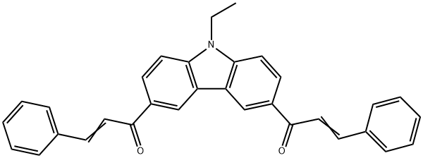 3,6-苯丙烯酰基-N-乙基咔唑 结构式