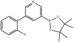 3-(2-氟苯基)-5-(4,4,5,5-四甲基-1,3,2-二氧杂环戊硼烷-2-基)-吡啶 结构式