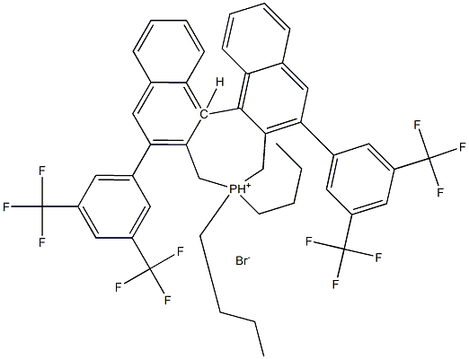 (11BS) - ( - )-4,4 - 二丁基-2,6 - 双[3,5 - 双(三氟甲基)苯基]-4,5 - 二氢-3H-二萘并〔2,1-C:1',2'-E]溴化膦 结构式