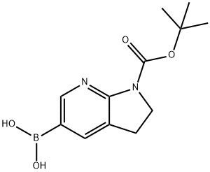 1-BOC--2,3-二氢-7-氮杂吲哚-5-硼酸频哪醇酯 结构式