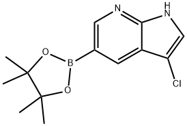 1H-3-氯-吡咯并[2,3-B]吡啶-5-硼酸频那醇酯 结构式