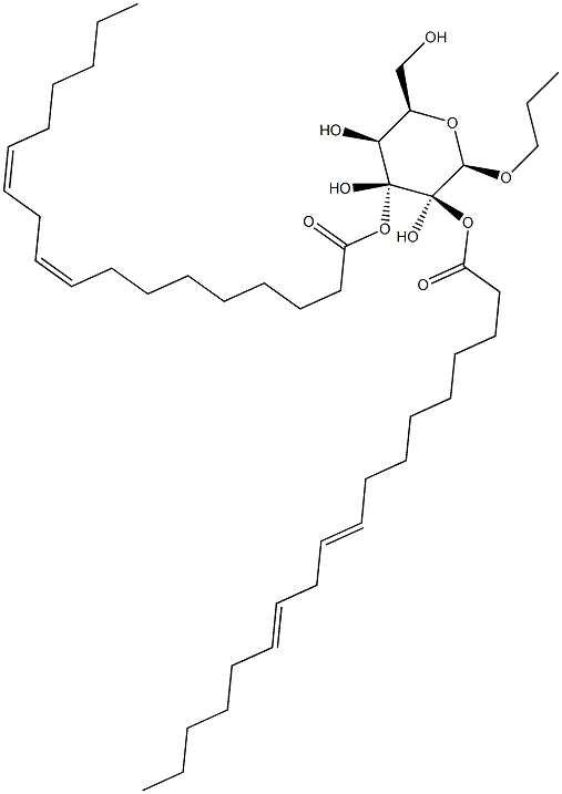 (2R)-2,3-二[[(9Z,12Z)-1-氧代-9,12-十八碳二烯-1-基]氧基]丙基 BETA-D-吡喃半乳糖苷 结构式