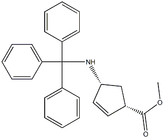 (1S,4R)-4-(三苯甲基氨基)环戊-2-烯羧酸甲酯 结构式