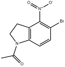 1-(5-溴-4-硝基吲哚啉)乙酮 结构式