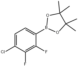 2,3-二氟-4-氯苯硼酸频那醇酯 结构式